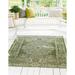 Rugs.com Outdoor Traditional Collection Rug â€“ 5 x 8 Green Flatweave Rug Perfect For Bedrooms Dining Rooms Living Rooms