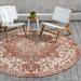 Rugs.com Jill Zarin Outdoor Collection Rug â€“ 4 Round Rust Red Flatweave Rug Perfect For Kitchens Dining Rooms