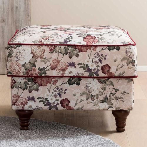 Sitzhocker mit Blumen Muster im Vintage Look 65 cm breit