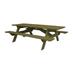 30 x 94 x 66 in. Green Solid Wood Outdoor Picnic Table