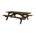 Solid Wood Outdoor Picnic Table Dark Brown