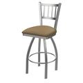25 in. Contessa Swivel Outdoor Counter Stool with Breeze Champagne Seat Stainless Steel