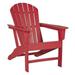 37.88 x 31.38 x 31.75 in. Contemporary Plastic Adirondack Chair with Slatted Back Red