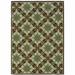 9 x 13 ft. Brown Floral Stain Resistant Indoor & Outdoor Rectangle Area Rug - Brown and Ivory - 9 x 13 ft.