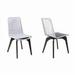 Wooden Outdoor Dining Chair with Fishbone Weave Dark Brown - Set of 2