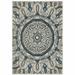 3 x 5 ft. Beige Geometric Stain Resistant Indoor & Outdoor Rectangle Area Rug - Blue and Beige - 0.15in. H x 39.37in. W x 59.84in. D