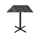 36 in. Indoor & Outdoor Table with 32 x 32 in. Square Black Marble Top