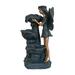 A&B Home 14 Rustic Fairy Water Fountain with Light Weather Resistant Cascading Fountain Indoor Outdoor Table Fountain