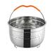 âœª 304 Stainless Steel Anti-scald Steamer Basket with Handle for 3/6/8 Quart Pressure Cooker Insert Accessories Vegetable Fruit Cleaning Drainer