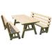 27 in. Wide 5 ft. Classic Family Red Cedar Picnic Table with 5 ft. 2 Backed Benches