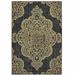 5 x 8 ft. Black Oriental Stain Resistant Indoor & Outdoor Rectangle Area Rug - Black and Tan - 5 x 8 ft.