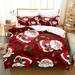 Christmas Duvet Cover King Soft Microfiber Duvet Covers Sets Xmas Printed Comforter Cover Set Christmas Holiday Decorative Bedding Sets(No Comforter)