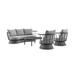 Monk Outdoor Patio Furniture Set Black - 4 Piece