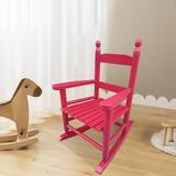 Wooden Child Rocking Chair Wood Kids Rocking Chair for Boys and Girls Stronger Indoor and Outdoor Toddler Rocking Chair Rocking Chair for Children Aged 3-8 (Rose Red)