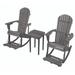 Zero Gravity Adirondack Rocking Chair with Built-in Footrest & End Table Set Dark Gray Set of 2
