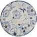 5 ft. Round Blue & Gray Indoor & Outdoor Area Rug