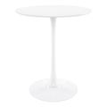 36 in. White Rounded Manufactured Wood & Metal Bar Table