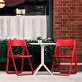 Dream Folding Outdoor Bistro Set with White Table & 2 Red Chairs