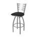 30 in. Jackie Swivel Outdoor Bar Stool with Breeze Black Seat Stainless Steel