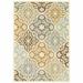 9 x 13 ft. Ivory Grey Floral Medallion Indoor & Outdoor Area Rug - Ivory - 9 x 13 ft.