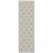 2 x 7 ft. Gray Geometric Stain Resistant Indoor & Outdoor Rectangle Area Rug - Gray and Ivory - 2 x 7 ft.