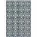2 x 4 ft. Ivory Geometric Stain Resistant Indoor & Outdoor Rectangle Area Rug - Ivory and Blue - 2 x 4 ft.