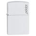 Zippo Lighter - Personalized Custom Message Engrave for Classic with Logo White Matte Windproof Zippo Lighter #214ZL