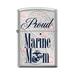 Zippo Lighter - Personalized Custom Message Engraved on Backside for Marine Corps USMC Proud Mom Brushed Chrome #Z5130