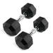 35 lbs Rubber Octagonal Dumbbell - Set of 2