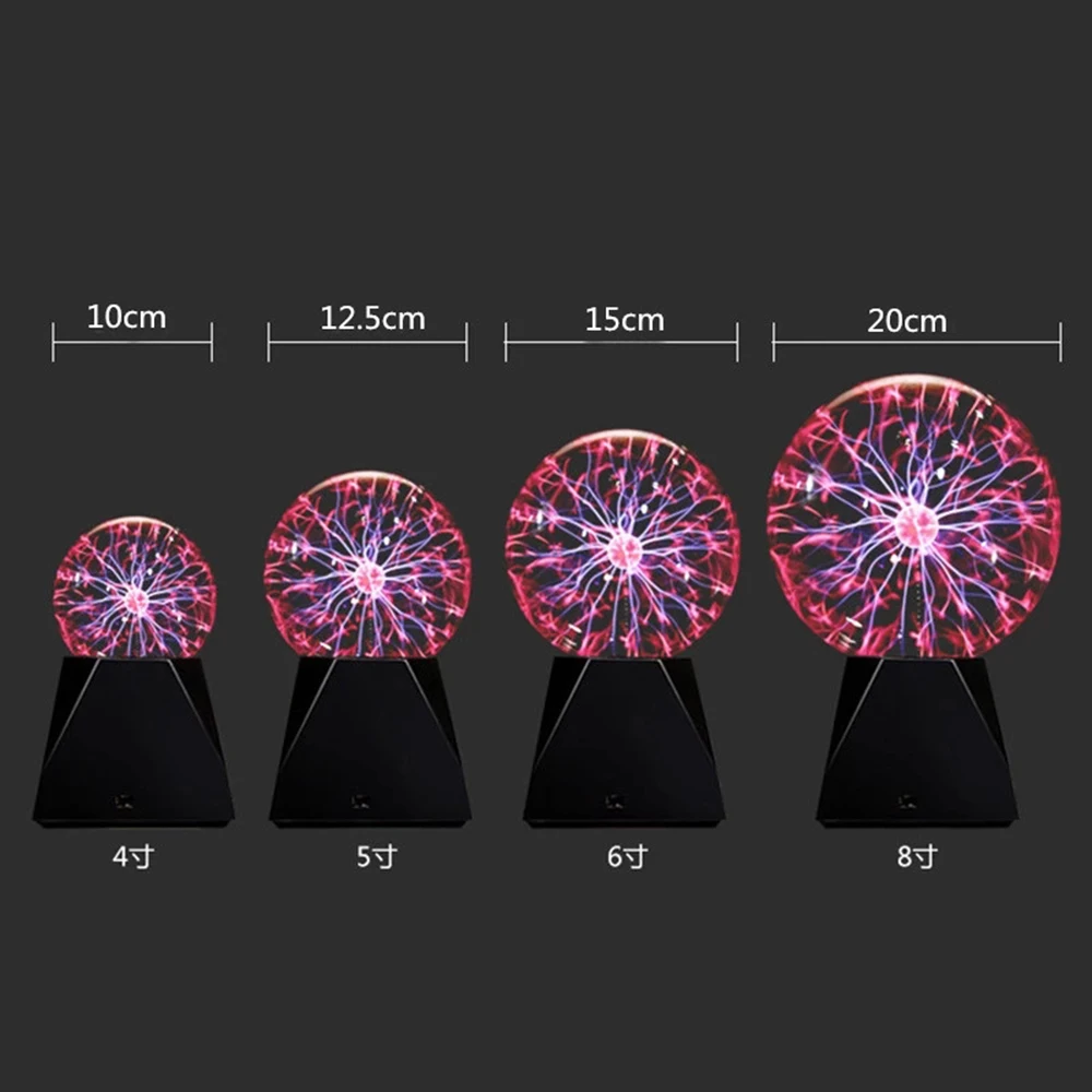 Neuheit Magie Kristall Plasma Ball Touch Licht 3 4 5 6 8 zoll LED Nacht Licht Glas Plasma Ball Kugel tabelle Lichter USB/EU/UNS Image