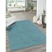 Rugs.com Everyday Solid Collection Rug â€“ 7 x 10 Aquamarine Blue Medium Rug Perfect For Bedrooms Dining Rooms Living Rooms