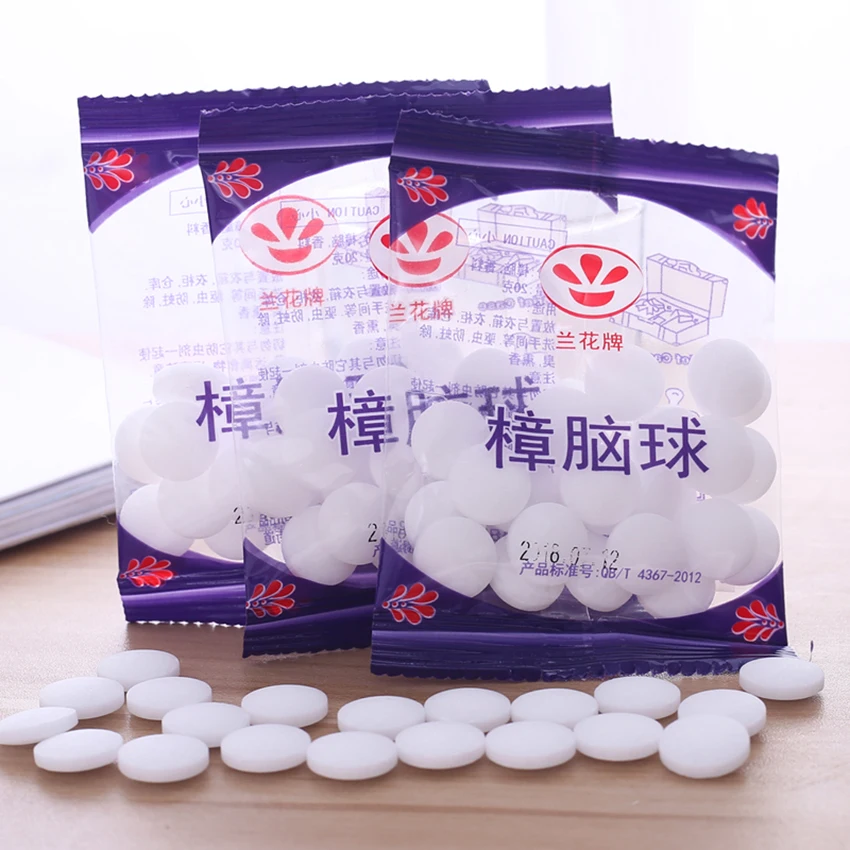 20 Teile/paket Natürliche Mothballs Anti-schimmel Motte Abweisend Kampfer Ball Haushalt Schrank Kleidung Schublade Feuchtigkeit-beweis Deodorant
