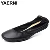 YAERNI Mode Marke Frauen Schuhe Leder Ballerina Ballett Wohnungen Faltbare Und Tragbare Reise
