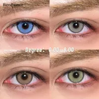 Bio-Essenz 2 Stück Farb kontaktlinsen braun mit kurzsichtig gefärbten Make-up grau Kontaktlinse für