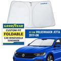 Goodyear Foldable Windshield Sun Shade for Volkswagen (VW) Jetta 2019-2024 Custom-Fit Car Windshield Cover Car Sunshade Vehicle Sun Protector Auto Car Window Shades for Front Window - GY008337