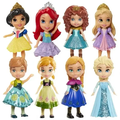 Disney Prinzessin Elsa Rapunzel Anna Tiana Mulan Belle Moana Schnee Mini Puppen Cartoon Märchen