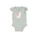 Carter's Short Sleeve Onesie: Gray Marled Bottoms - Size 3 Month