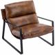Modern Accent Chair Fabric Armchair for Living Room Occasional Tub Chair for Bedroom, pu Leather, Brown