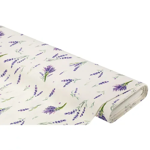 Baumwoll-Canvas Lavendel, weiß/lila