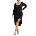 Plus Size Women's Gold Hardware Knit Dress by ELOQUII in Black (Size 22)