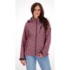 Softshelljacke DEPROC ACTIVE "SHELBY PEAK DC", Damen, Gr. 40 (M), rot (wine), 100% Polyester, casual, tailliert, Langarm gerader Abschluss mit Klettverschlüssen, Jacken, leichte Softshelljacke mit All-Over-Print und abnehmbarer Kapuze