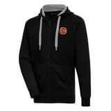 Men's Antigua Black Bethune-Cookman Wildcats Victory Full-Zip Hoodie