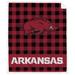 Arkansas Razorbacks 50" x 60" Buffalo Check Royal Plush Sherpa Blanket