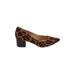 Sole Society Heels: Pumps Chunky Heel Boho Chic Brown Leopard Print Shoes - Women's Size 6 1/2 - Pointed Toe