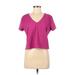 Sincerely Jules Active T-Shirt: Purple Solid Activewear - Women's Size Medium