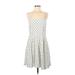 Old Navy Casual Dress - A-Line: Ivory Grid Dresses - Women's Size Medium