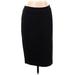 J.Jill Casual Pencil Skirt Knee Length: Black Tweed Bottoms - Women's Size Large Petite