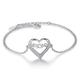 PAENENPH 14K White Gold Moissanite Love Bracelet for Women,Dainty MOM Letter Design Moissanite Stone Adjustable Bracelet,Fine Jewelry Gift for Mom