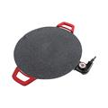 Electric BBQ Grill Smokeless Indoor Coated Griddle Pan 30cm Round Nonstick Plate Portable, Medical Stone Coating Stove Top Flat Griddle Pan Frying Pan for Cooking BBQ and Party Barbecue