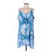 Fashion Fuse Casual Dress: Blue Tie-dye Dresses - Women's Size Medium